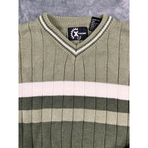 Men's L green Xtreme long sleeve sweater v-neck excellent condition - Picture 4 of 9